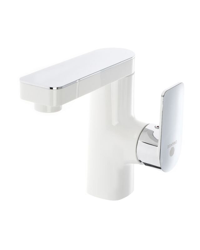 Изображение товара Полимерный смеситель для раковины OneLife P08-021WH бело-хром 15 лет гарантии