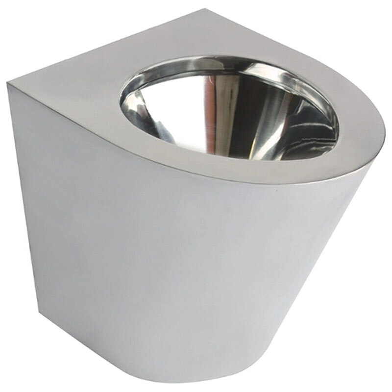 Изображение товара Унитаз приставной Nofer из нержавеющей стали без сливного бака 13012