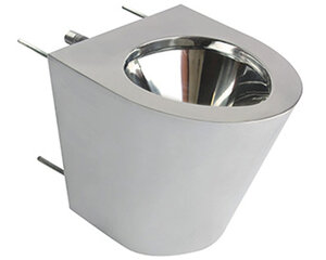 Изображение товара Унитаз приставной Nofer из нержавеющей стали без сливного бака