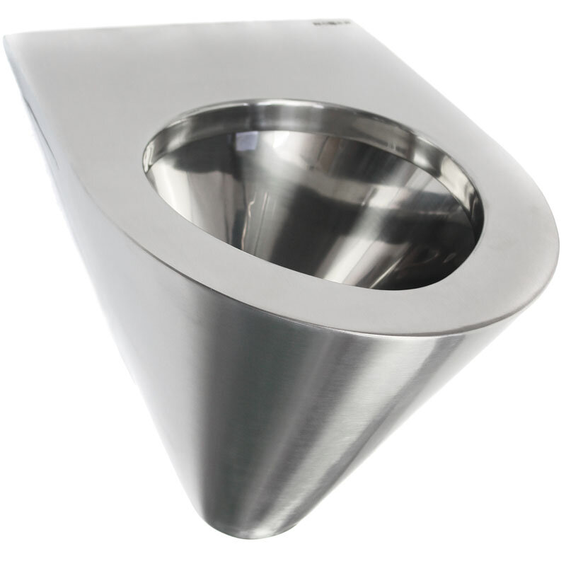 Изображение товара Унитаз Nofer из нержавеющей стали настенный, матовая поверхность, 13018.S