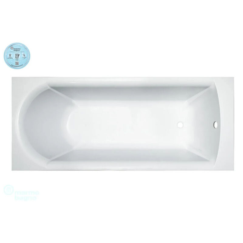 Изображение товара Ванна из литьевого мрамора Marmo Bagno Глория 170x70 см пристенная белая