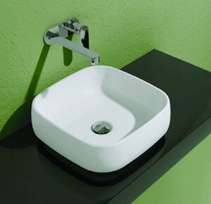 Изображение товара Раковина Flaminia Flag FG40A 40x40 см белая дизайнерская угловая для ванной