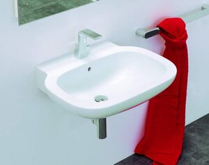 Изображение товара Раковина Flaminia Sprint SR64L 64x52 см белая с переливом итальянский дизайн