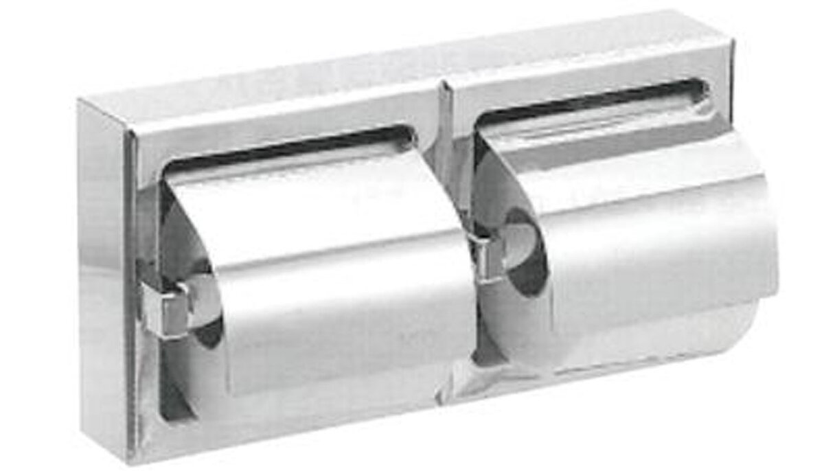 Изображение товара Держатель туалетной бумаги Nofer 05008.B для 2 рулонов нержавеющая сталь