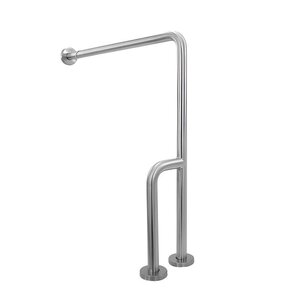 Изображение товара Поручень Nofer 15203.B 70 см, с настенным и двумя напольными точками опоры, нержавеющая сталь глянцевая