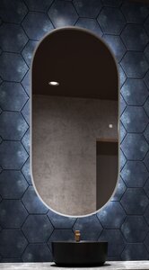 Изображение товара Зеркало Art&Max Bari AM-Bar-700-1500-DS-F 70 x 150 см с подсветкой, диммер, графит