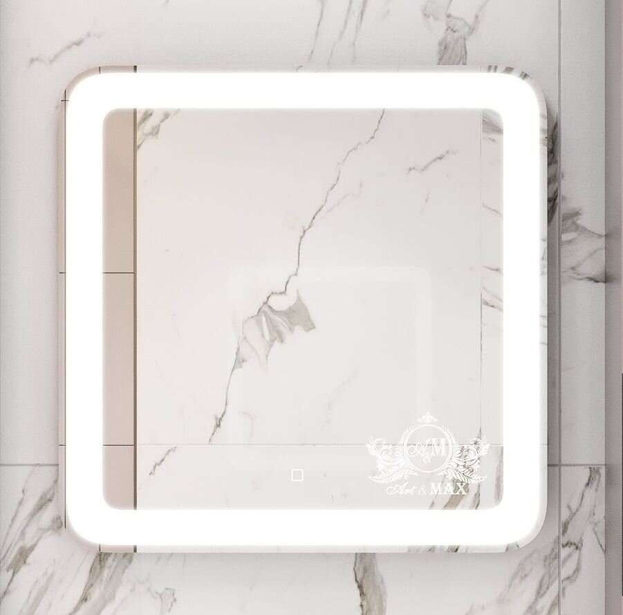 Изображение товара Зеркало Art&Max Latina AM-Lat-800-800-DS-F 80 x 80 см с подсветкой, диммер