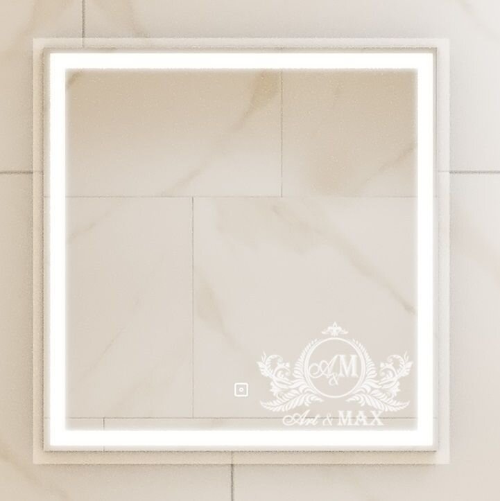 Изображение товара Зеркало Art&Max Monza AM-Mon-800-800-DS-F 80 x 80 см с подсветкой, диммер Изображение товара Зеркало Art&Max Monza AM-Mon-800-800-DS-F 80 x 80 см с подсветкой, диммер