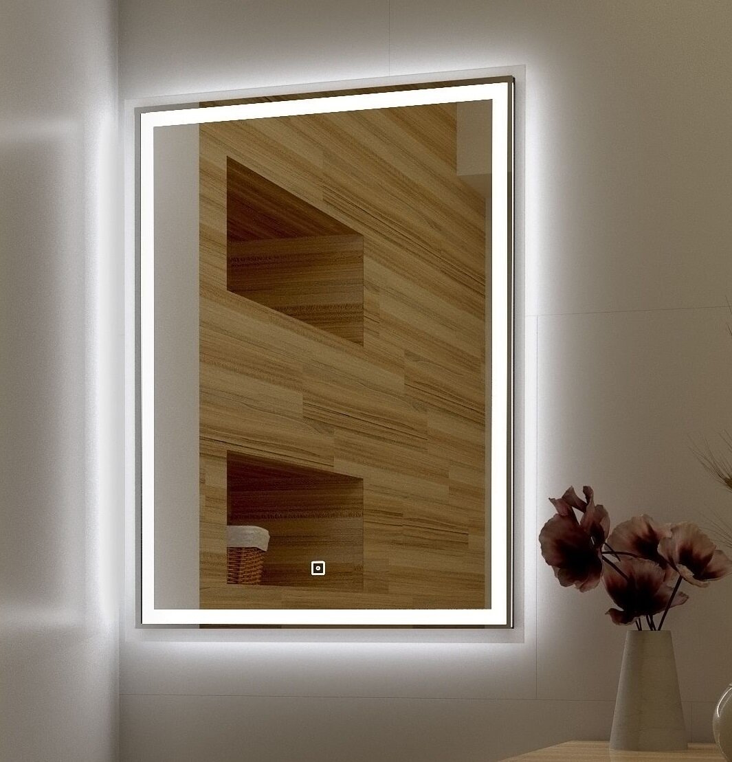 Изображение товара Зеркало с подсветкой и диммером Art&Max Monza 90x80 см белое