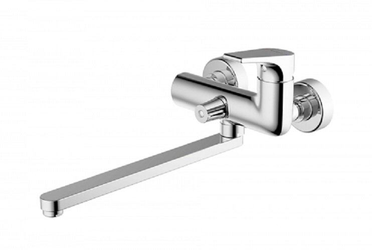 Изображение товара Смеситель для ванны Bravat Vega F6119177CP-01L с длинным изливом и поворотным механизмом
