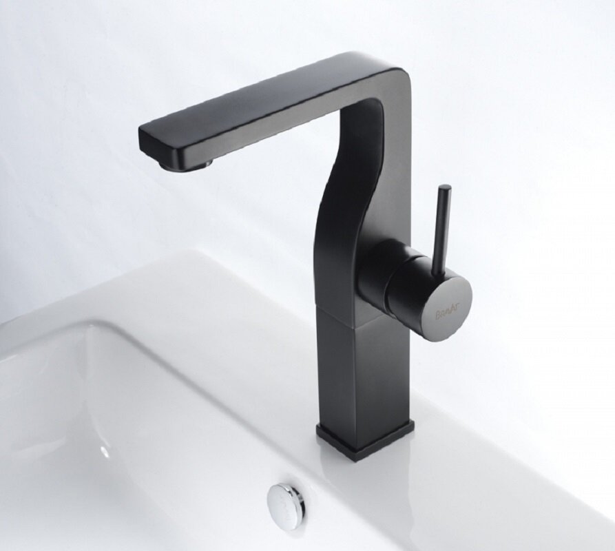 Изображение товара Смеситель Bravat Arc F16061K-A2-ENG высокий для раковины, черный