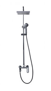 Изображение товара Душевая колонна Bravat Opal с однорычажным смесителем и квадратным душем