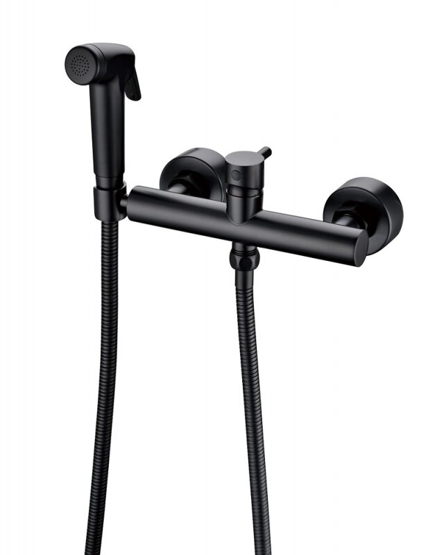 Изображение товара Смеситель Bravat D9141BW-RUS с гигиеническим душем, черный