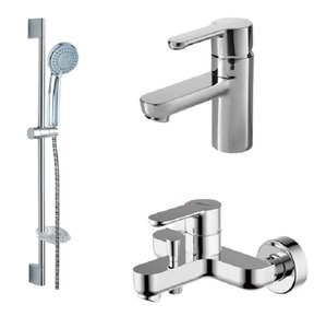 Изображение товара Комплект смесителей 3 в 1 Bravat Stream F00310C, хром