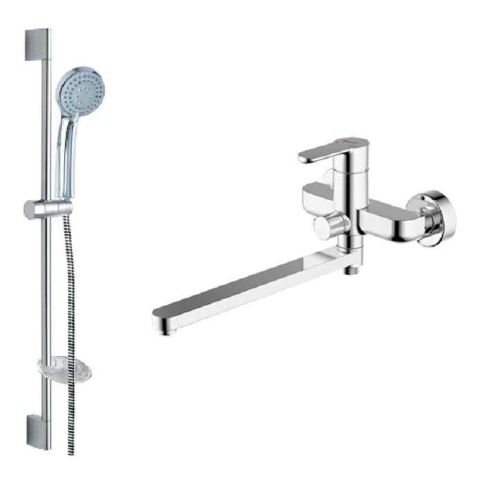 Изображение товара Комплект смесителей 2 в 1 Bravat Stream F00411C хром Германия Изображение товара Комплект смесителей 2 в 1 Bravat Stream F00411C хром Германия