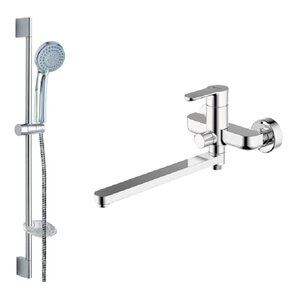 Изображение товара Комплект смесителей 2 в 1 Bravat Stream F00411C, хром