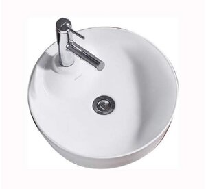 Изображение товара Раковина Bravat Affability C22239W-1-ENG 44x44 см белая круглая