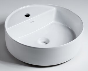 Изображение товара Раковина Bravat Affability C22284W-1-ENG 45.5 x 45.5 x 15 см накладная, круглая, отверстие под смеситель, белый