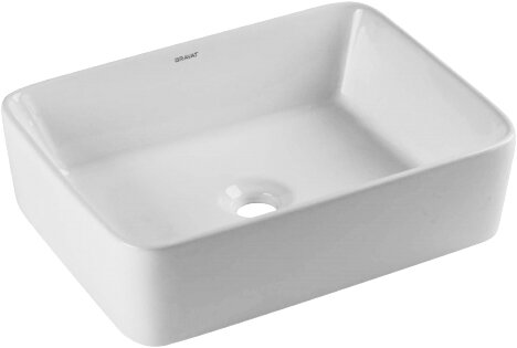 Изображение товара Раковина Bravat Source C22328W-ENG 48.5 x 37.5 x 14 см накладная, прямоугольная, белый
