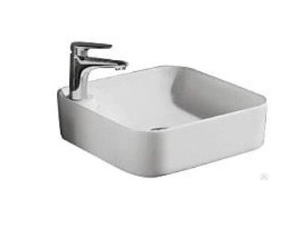 Изображение товара Раковина Bravat Source C22238W-1-ENG 43 x 43 x 13 см накладная, прямоугольная, отверстие под смеситель, белый