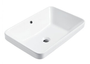 Изображение товара Раковина Bravat Meissen C22206W-ENG 58x39 см накладная белая прямоугольная Германия