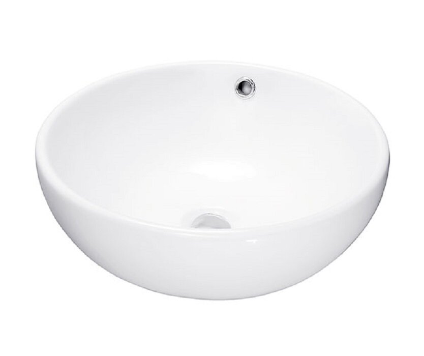 Изображение товара Накладная круглая раковина из фаянса Bravat Circle C22283W-ENG 43.5x43.5x17 см белая