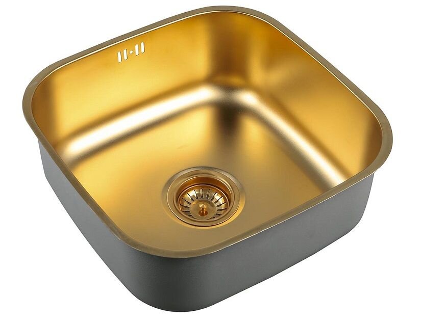 Изображение товара Мойка Zorg SZR-4040 BRONZE - бронзовая PVD-раковина с глубокой чашей 170 мм