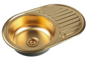 Изображение товара Кухонная мойка Zorg SZR 7750 BRONZE с PVD покрытием объемная овальная