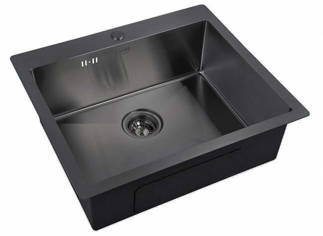 Изображение товара Мойка Zorg PVD 5951 GRAFIT - графитовая, SUS 304, 1 чаша, 590x510 мм