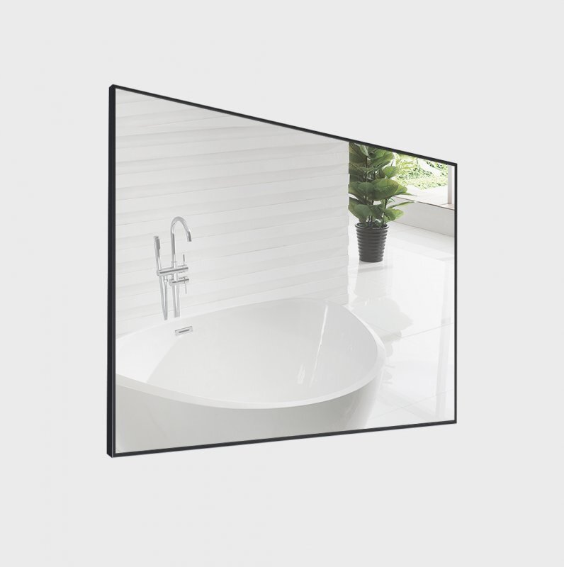 Изображение товара Зеркало BelBagno SPC-AL-600-800 Nero, 60x80 см, алюминиевая рама, черное, Италия