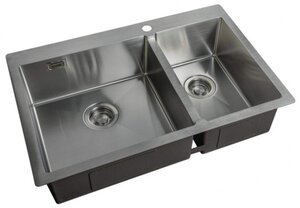 Изображение товара Мойка Zorg Light ZL R 780-2-510-L/R, 78 х 51 см, брашированная матовая нержавеющая сталь