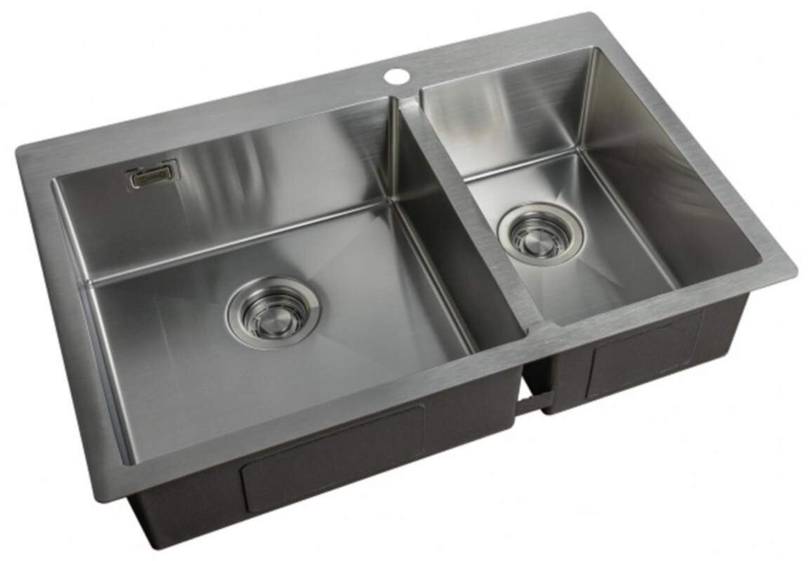 Изображение товара Мойка Zorg Light ZL R 780-2-510-L/R, 78 х 51 см, брашированная матовая нержавеющая сталь Изображение товара Мойка Zorg Light ZL R 780-2-510-L/R, 78 х 51 см, брашированная матовая нержавеющая сталь