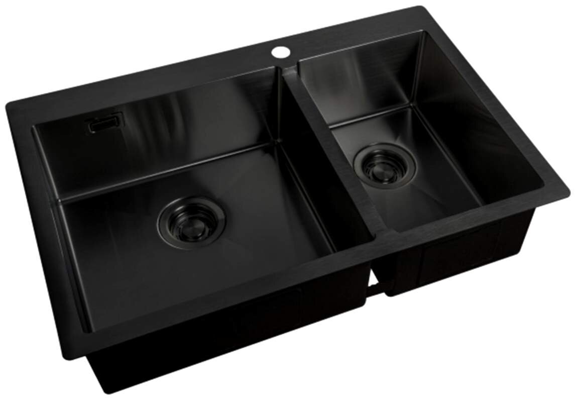 Изображение товара Кухонная мойка Zorg Light ZL R 780-2-510-L/R графит 78x51 см PVD