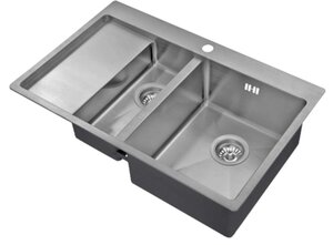 Изображение товара Мойка Zorg Inox R 5178-2-R/L, 78 х 51 см, брашированная матовая нержавеющая сталь