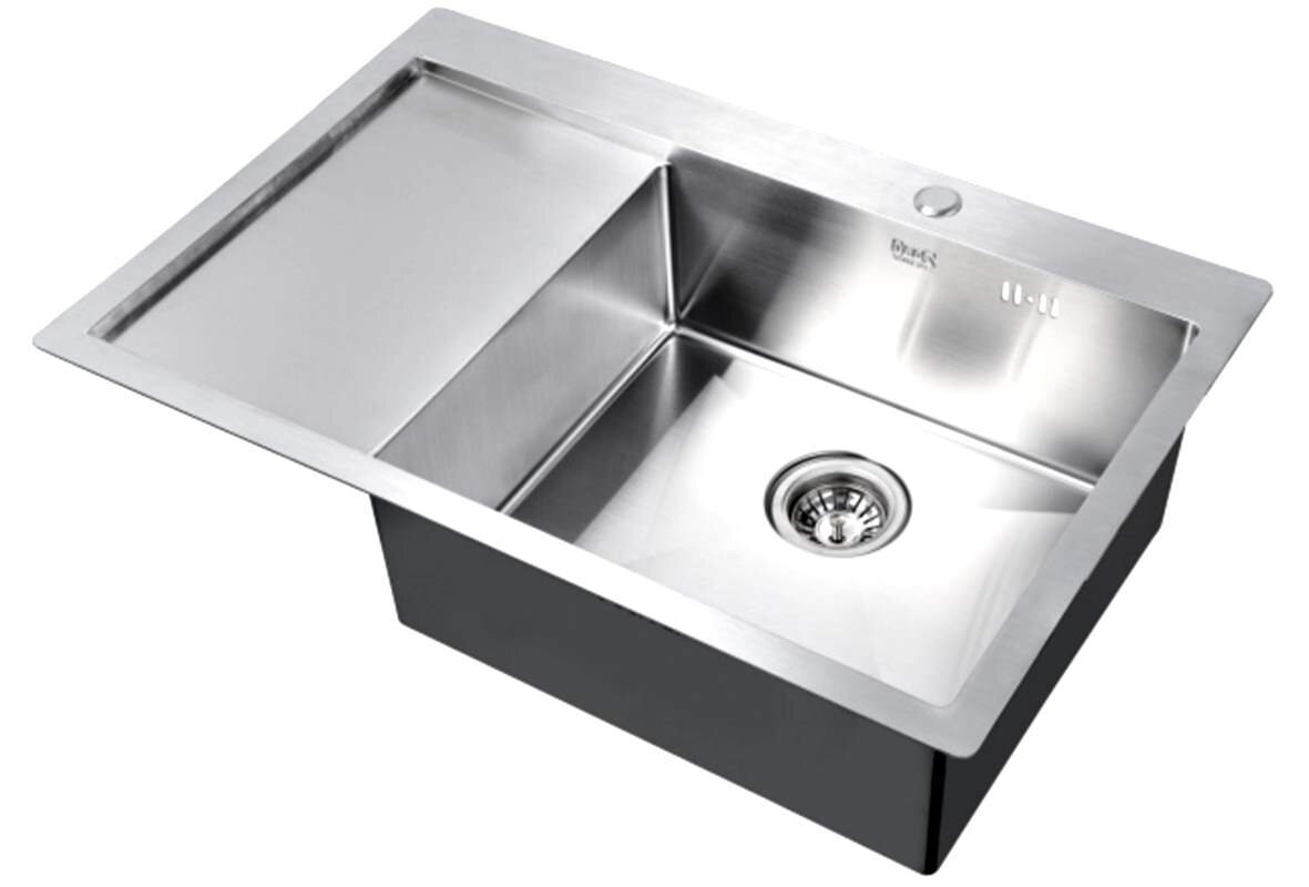 Изображение товара Кухонная мойка Zorg Inox R 7851-L со стильным матовым покрытием 78х51 см