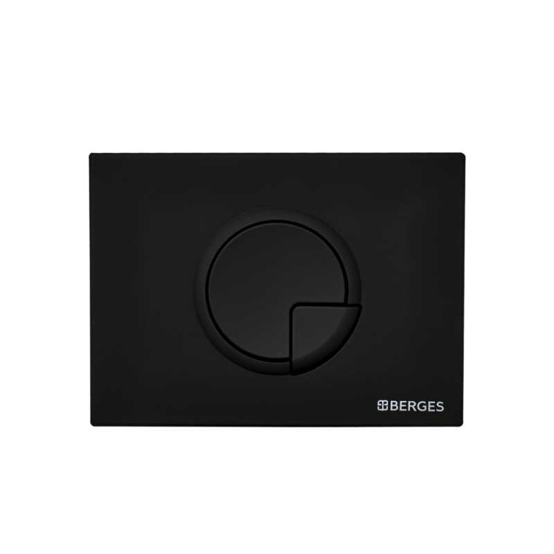 Изображение товара Клавиша смыва Berges Novum 040025, механическая, R5 черная Soft Touch