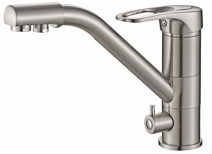 Изображение товара Смеситель Zorg Steel Hammer SH 321 SATIN для кухни под фильтр нержавеющая сталь