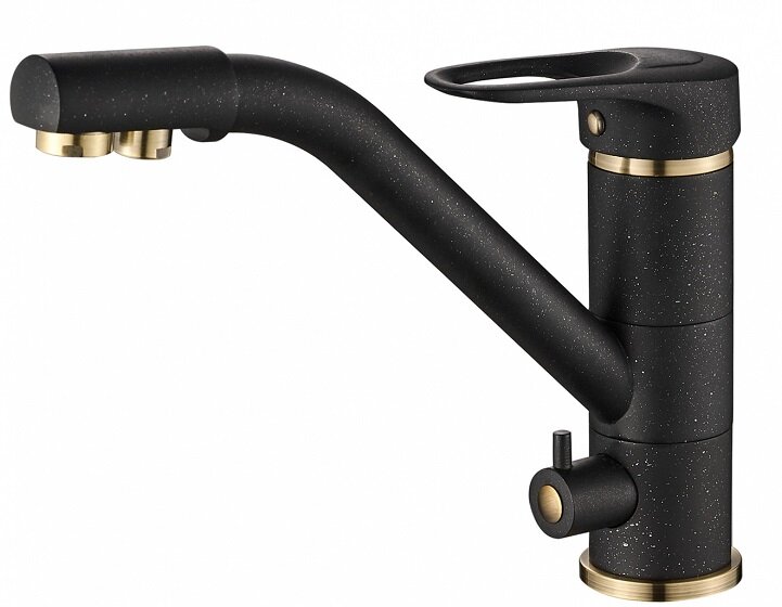 Изображение товара Смеситель для кухни под фильтр Zorg Steel Hammer SH 321 BLACK BR, черный металлик/бронза