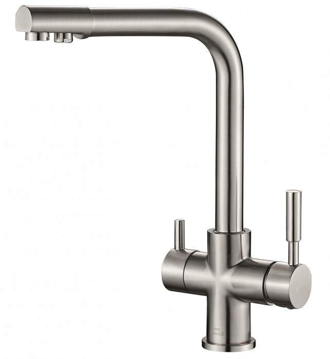 Изображение товара Смеситель кухонный под фильтр Zorg Steel Hammer SH 552 Satin 2 в 1 нержавеющая сталь