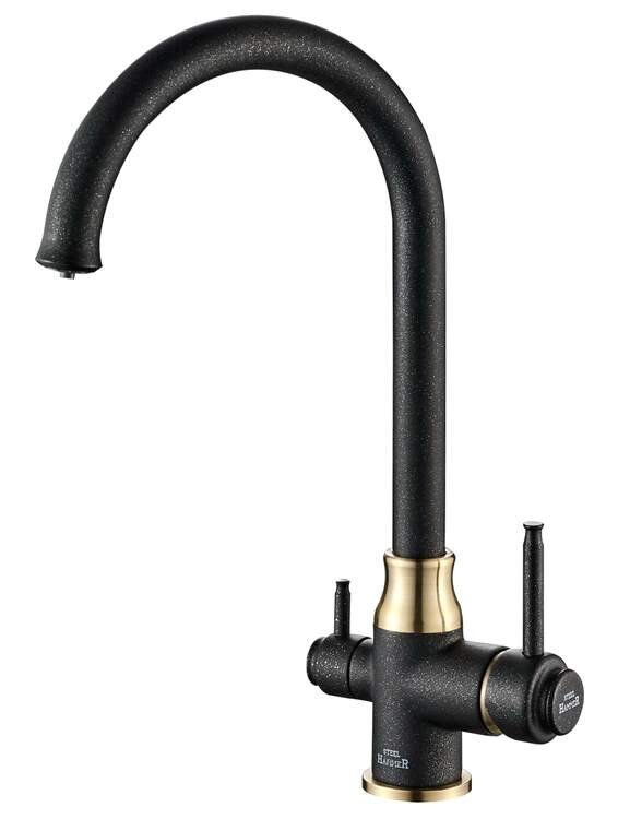 Изображение товара Смеситель для кухни под фильтр Zorg Steel Hammer SH 763 BLACK BR