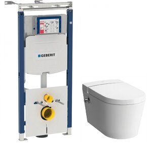 Изображение товара Инсталляция Geberit с безободковым унитазом VitrA Nest 5176B003-6233, с функцией биде, сиденье микролифт, комплект Santehnica.ru 399879