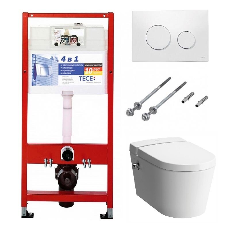 Изображение товара Инсталляция TECE Loop K440920 с безободковым унитазом VitrA Nest 5176B003-6233 и функцией биде