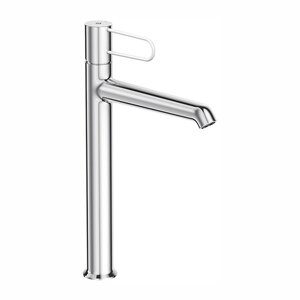 Изображение товара Смеситель для раковины Jacob Delafon Odeon Rive Gauche E21031-00-CP, высокий, хром, ручка белая