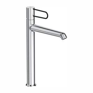 Изображение товара Смеситель для раковины Jacob Delafon Odeon Rive Gauche E21031-BL-CP, высокий, хром, ручка черная