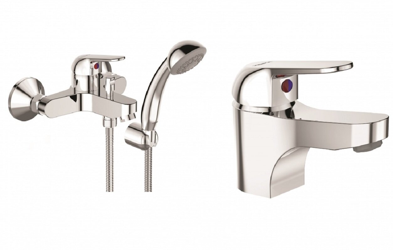 Изображение товара Смеситель Vidima Fine BD126AA для ванны и раковины, хром — комплект