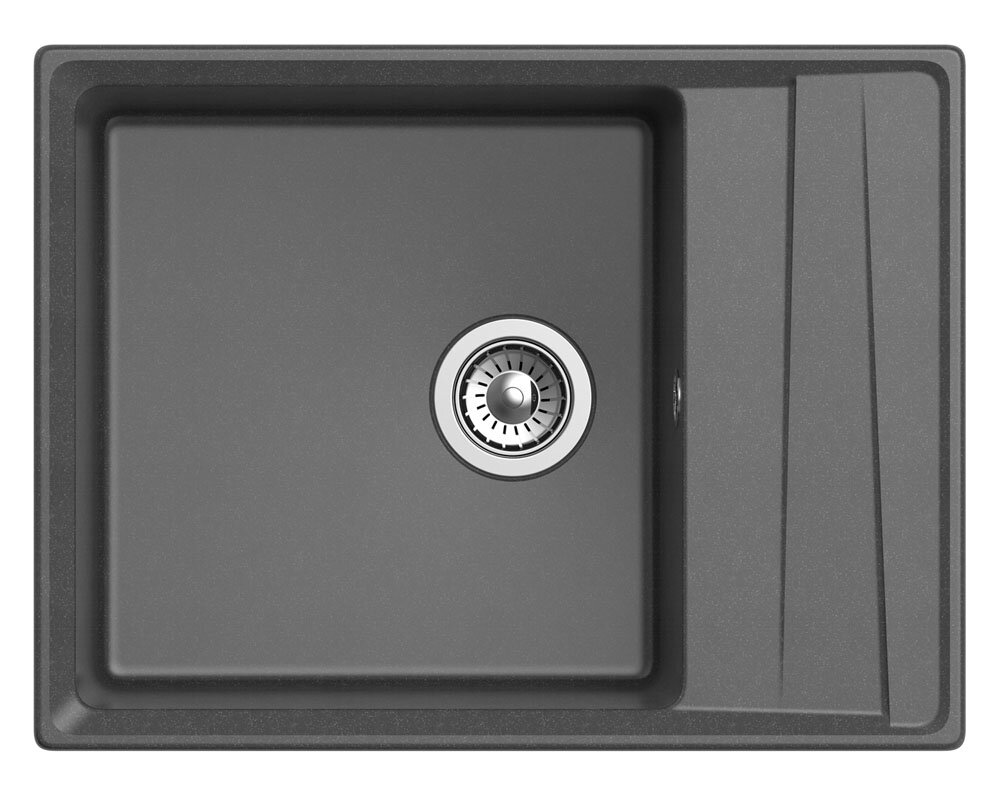 Изображение товара Кухонная мойка GranFest Level GF-LV-660L 66x50 см графит искусственный камень