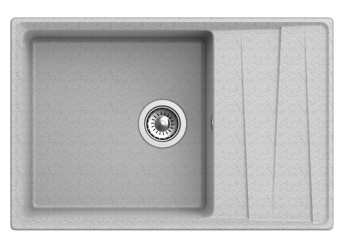 Изображение товара Кухонная мойка GranFest Level GF-LV-760L 76x50 см искусственный мрамор серая