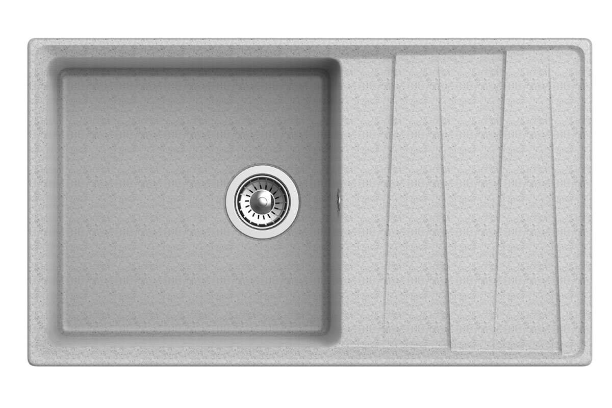 Изображение товара Кухонная мойка GranFest Level GF-LV-860L из искусственного мрамора 86х50 см серого цвета
