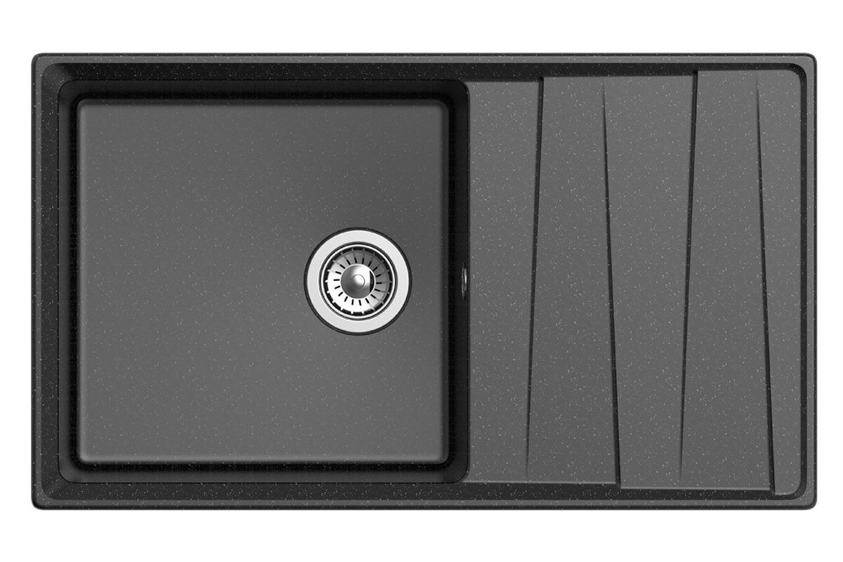 Изображение товара Кухонная мойка GranFest Level GF-LV-860L из искусственного мрамора 86x50 см черная