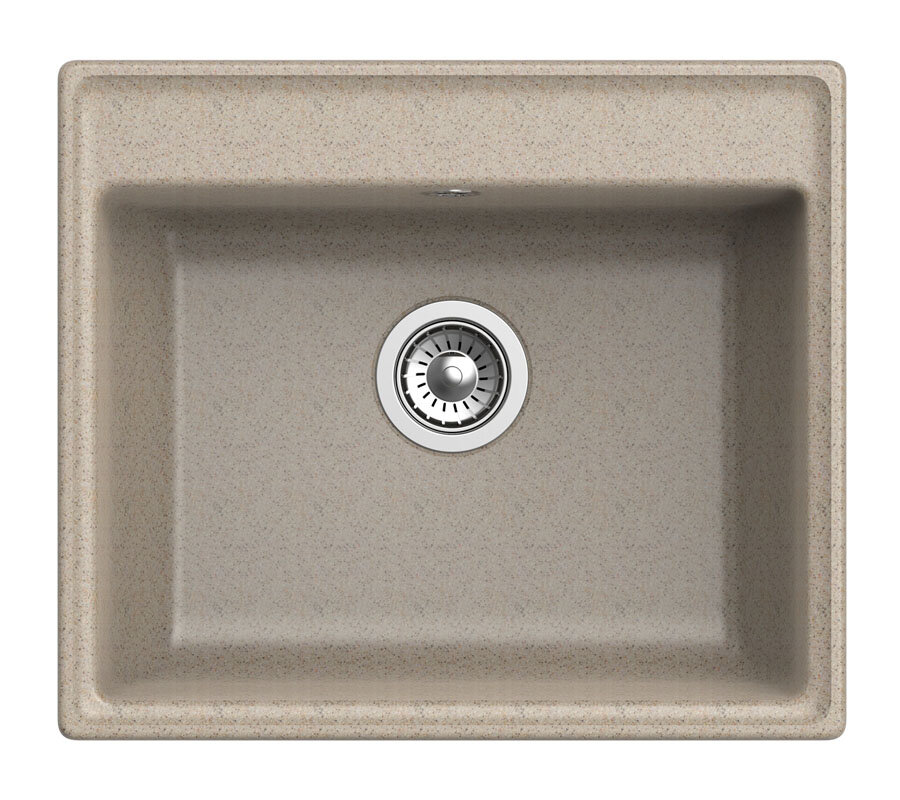 Изображение товара Кухонная мойка GranFest Vertex GF-V-580 из искусственного мрамора бежевый 58х50 см